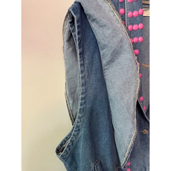 LC LIZETTE COLLECTION DENIM VEST YOU ARE MY BEST FRIEND size large rare find - Picture 6 of 9